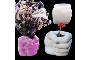 WEHOUS Fist Shape Silicone Mold for Concrete Flower Pots, Creative Jewelry Pen Holder Container Mold for Resin Casting Plaster Clay, Homemade Succulent Plant Pot Craft Home Decor