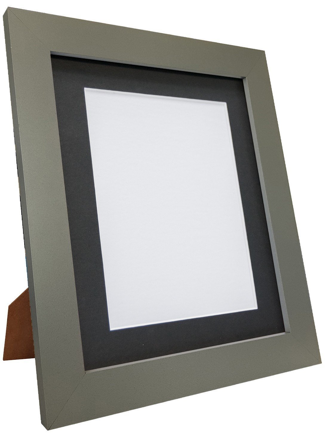Metro Dark Grey Photo Picture Poster Frame with Black Mount 20 x 16 Image Size A3 (Plastic Glass)