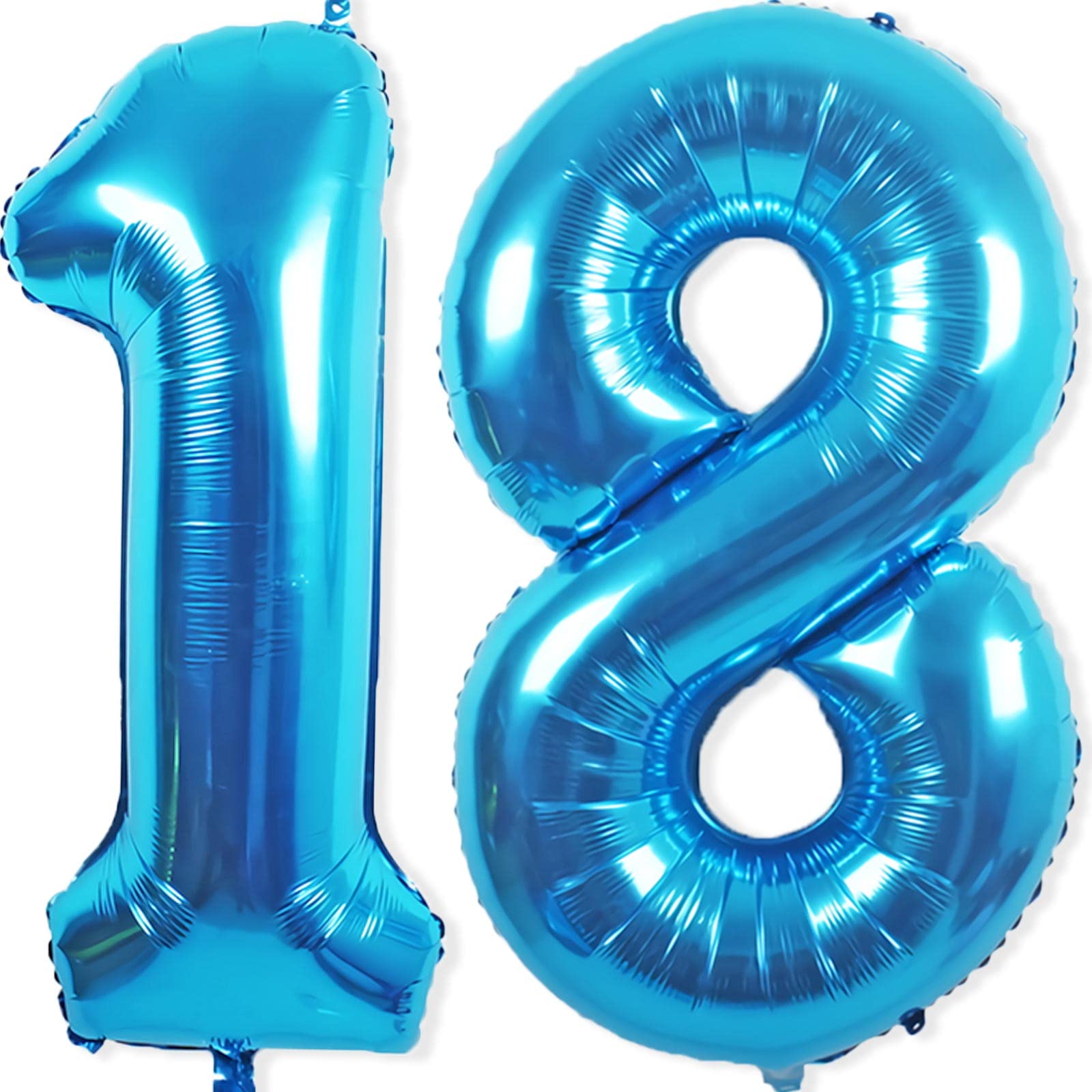 Photo 1 of 18 Balloon Number, 40 Inch Blue Foil Balloons Giant Jumbo Helium Number 18 Balloons for Boys Girls 18th Birthday Decorations Anniversary Events Party Decorations (Blue)