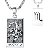 ROMANTICWORK Zodiac Necklace 925 Sterling Silver 12 Constellation Pendant Astrology Horoscope Necklace Zodiac Sign Jewelry for Men Women Birthday Gifts