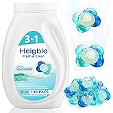 Heigble 140 Count Laundry Detergent Pods Bulk 3 in 1 Laundry Detergent Pods Remover Eliminates Odors, Stains, Scent