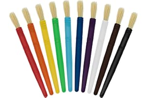 US Art Supply Lot de 10 grands pinceaux ronds en poils de porc pour enfants