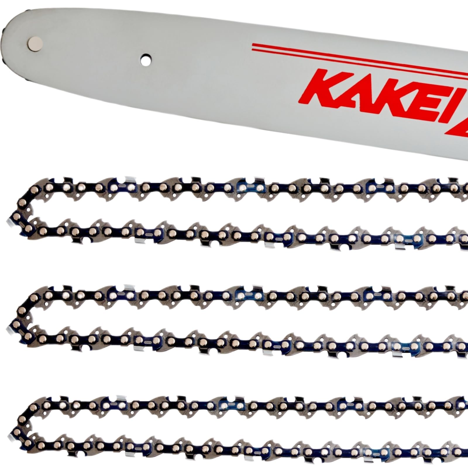 KAKEI 18 Inch Chainsaw Bar& Chain Combo .325" Pitch .050" Gauge, 72 Drive Links (3 Chains+ 1 Bar) Image