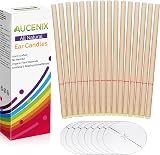 Aucenix Natural Beeswax Ear Candles 16 Pcs with 8 Protective Discs view 1