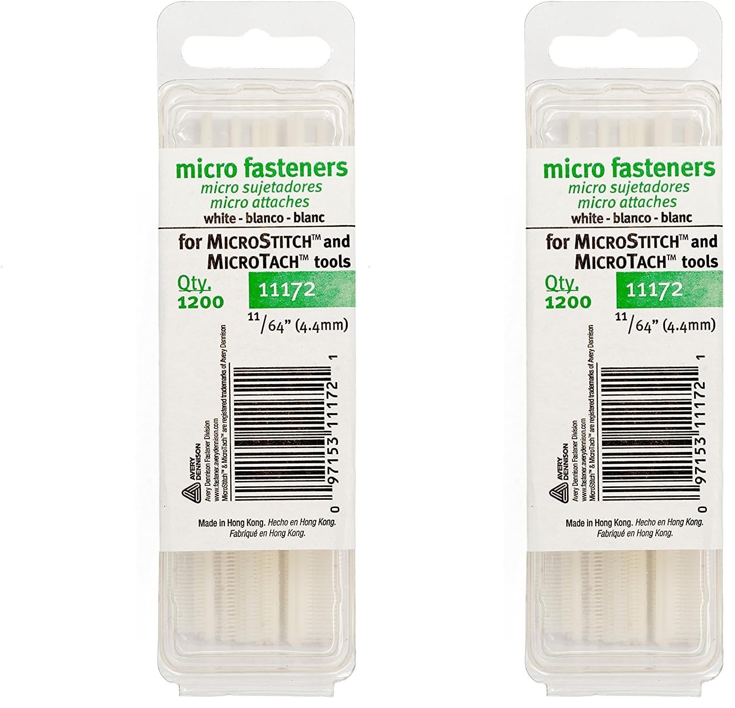 Avery Fasteners 4.4 mm Micro Stitch Fastener Refills, White (Pack of 2)