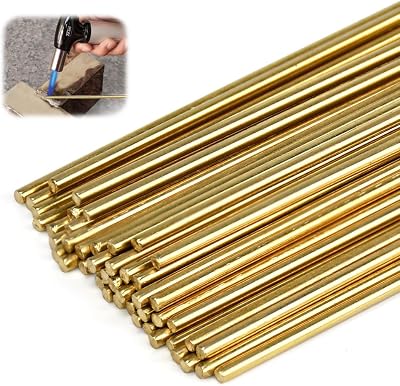 KITERI 50 Pcs 2mm x 250mm Brass Welding Rods Copper Brazing Solder Wire