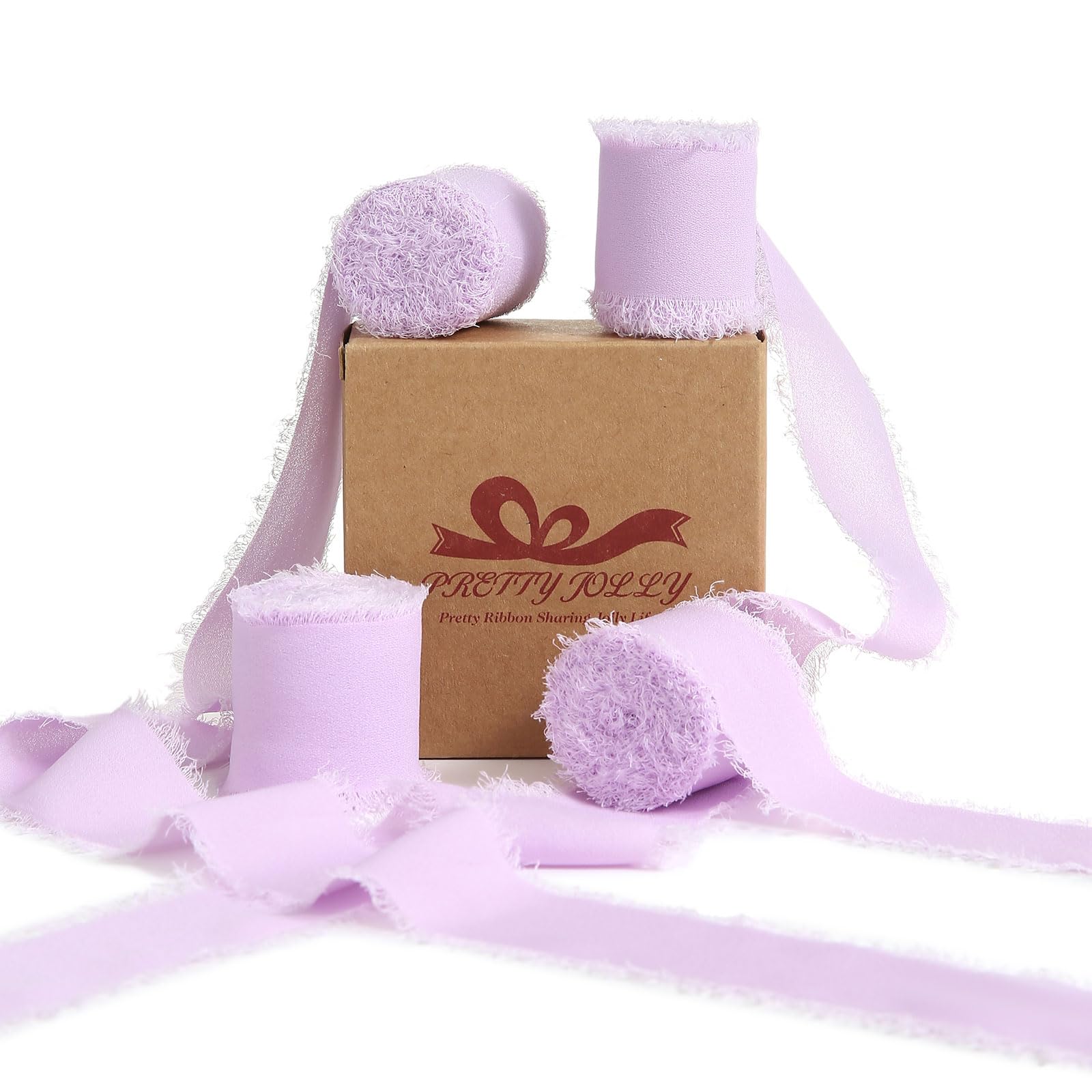 Pretty Jolly Purple Chiffon Ribbon for Gift Wrapping 1 1/2 Inch 20Yd Wedding Car Ribbons Handmade Fringe Silk Ribbon for Cake Flower Bouquet Wedding Invitations DIY Crafts and Hair Bow