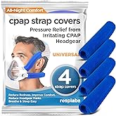resplabs CPAP Strap Covers | Compatible with Most Full Face and Nasal CPAP Mask Headgear | Universal | 4 Pack