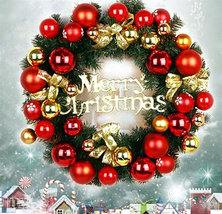 Decorazioni Natalizie Shop On Line.Hysxm 50cm Decorazione Per Albero Di Natale Decorazione Per Porta Di Natale Gioielli Appesi Shopping Palle Fiocco Oro Rosso Corona Di Natale Decorazioni Natalizie Amazon It Casa E Cucina
