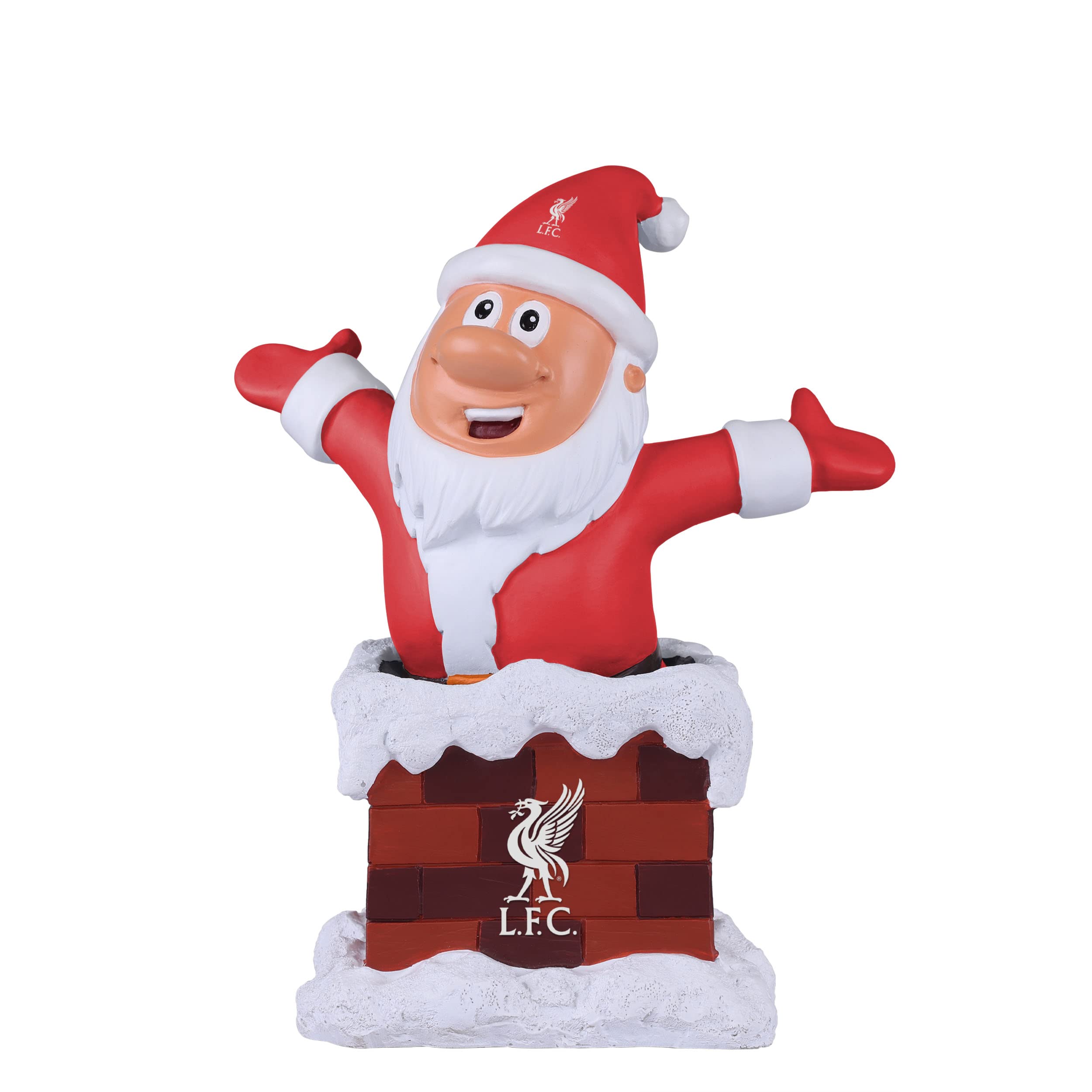 FOCO Premier League Football Liverpool Fan Chimney Christmas Indoor Outdoor Ornament Bearded Gnome