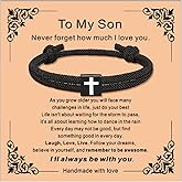 Someki To My Son Bracelet from Mom Dad Mens Cross Christian Bracelet Jesus Bracelets Inspirational Birthday Gifts for Men Son Gifts from Mom