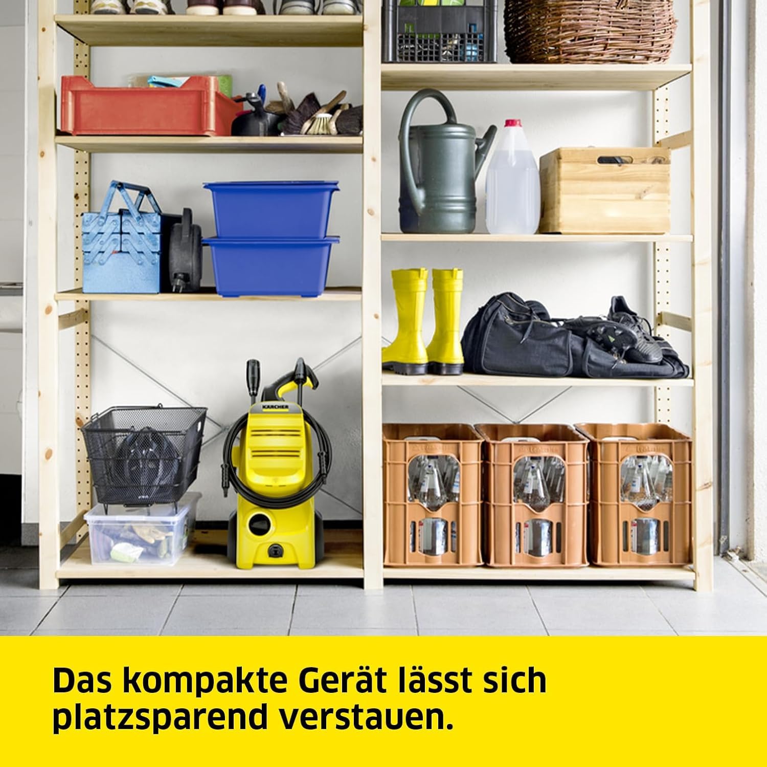 Kärcher Hochdruckreiniger K 4 Classic Home, Druck: max. 130 bar, Fördermenge: 420 l/h, Fläche: 30 m²/h, Wasserfilter, Gewicht: 4,6 kg, Hochdruckpistole, Dreckfräser, Strahlrohr, Home Kit 7