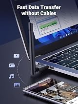 UGREEN Bluetooth 5.3 USB Adapter PC Win 8.1/10/11 100M Range Plug Play Low view 9