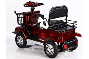 Electric Mobility Scooter 4 Wheel Portable Power Travel Scooters Cushioned Adjustable Seat with Armrests for Elderly Adults S