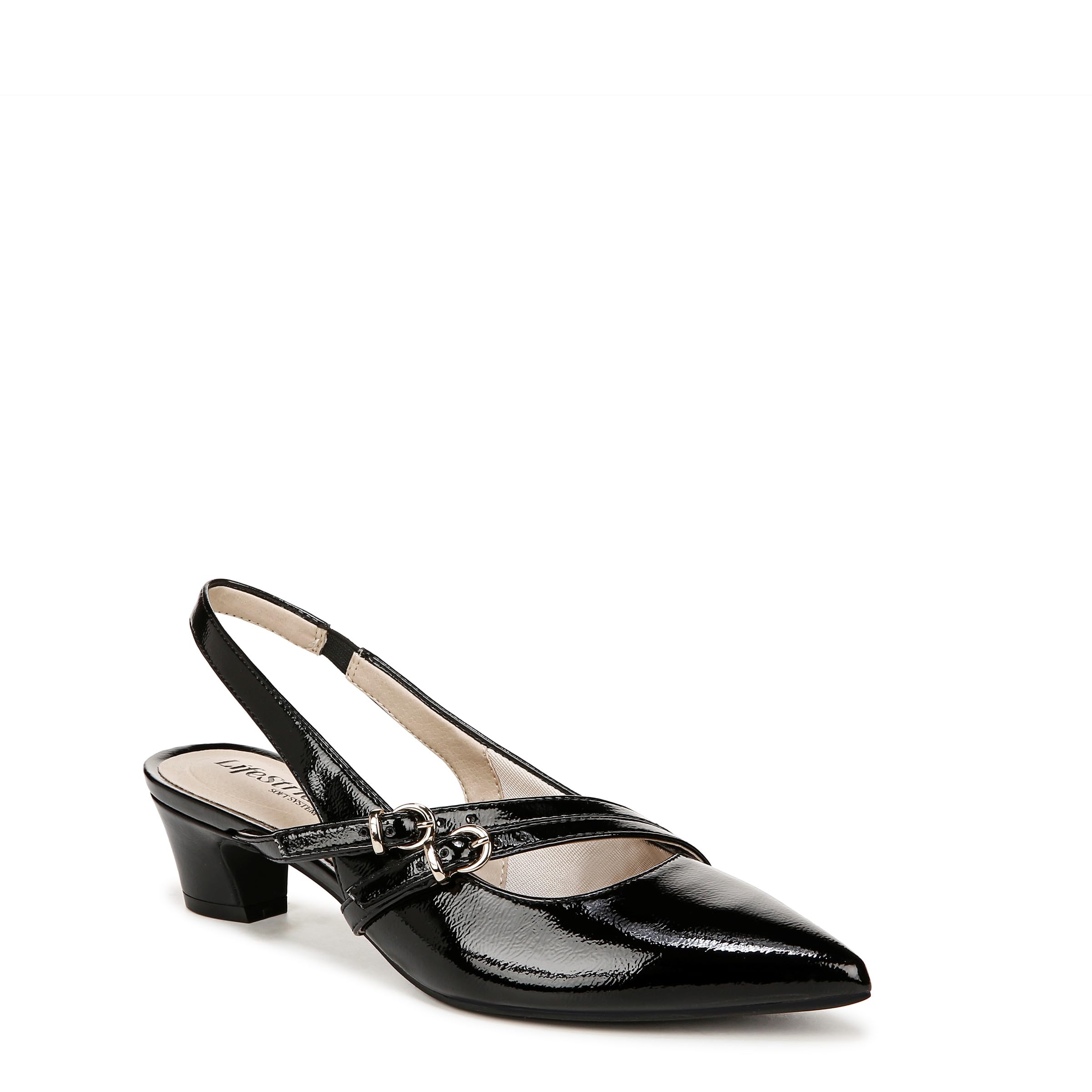 LifeStride Womens Monique Slingback Pump Black 9 M