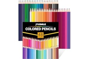 Jyusmile 48 Count Colored Pencils Set, Pre-sharpened Colored Pencils for Kids, 48 Vibrant Colors Pencils for Adults Coloring Books, Non-toxic Drawing Arts Supplies for Sketching, Coloring, Painting