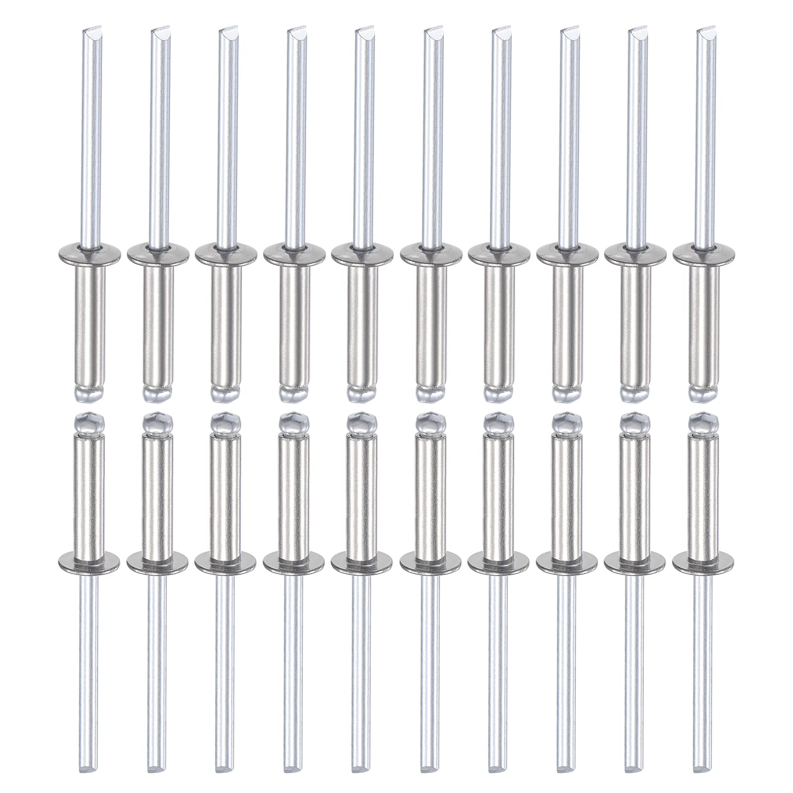 DTGN 4mm x 16mm (DXL) Blind Rivets - 25Pack - Good for Machinery Joining - 304 Stainless Steel Dome Open End Rivet