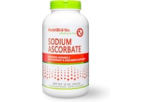 NutriBiotic - Sodium Ascorbate Buffered Vitamin C Powder, 16 Oz | Vegan, Non-Acidic & Easier on Digestion Than Ascorbic Acid | Essential Immune Support & Antioxidant Supplement | Gluten & GMO Free