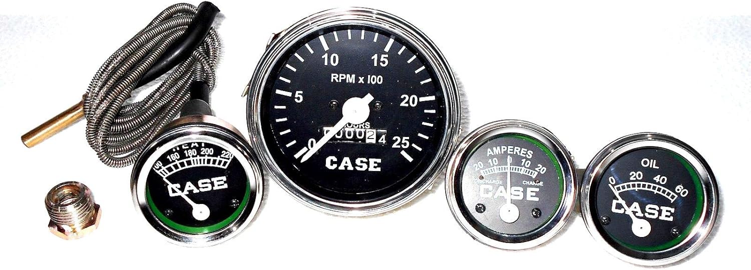 Case Tractor Gauge Set Temp Tachometer Oil Pressure Ammeter