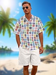 Hawaiian Shirts for Men Summer Beach Casual Short