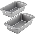 Farberware Bakeware Meatloaf/Nonstick Baking Loaf Pan Set, Two 9-Inch x 5-Inch, Gray