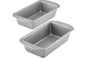 Farberware Bakeware Meatloaf/Nonstick Baking Loaf Pan Set, Two 9-Inch x 5-Inch, Gray