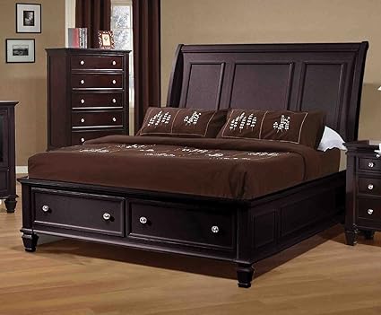 Amazon Com Sandy Beach Cappuccino King Five Piece Bedroom