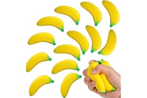 Kasyat 15 Pcs Banana Stress Toys Banana Stretchy Toys PU Relief Stress Balls Classroom Birthday Xmas Gifts Tiny Party Supplies for Relief Party Favors Bag Fillers(2.36 Inches)