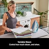 Morphy Richards Crystal Clear Steam Iron 2400W Turquoise White Ceramic Soleplate view 6