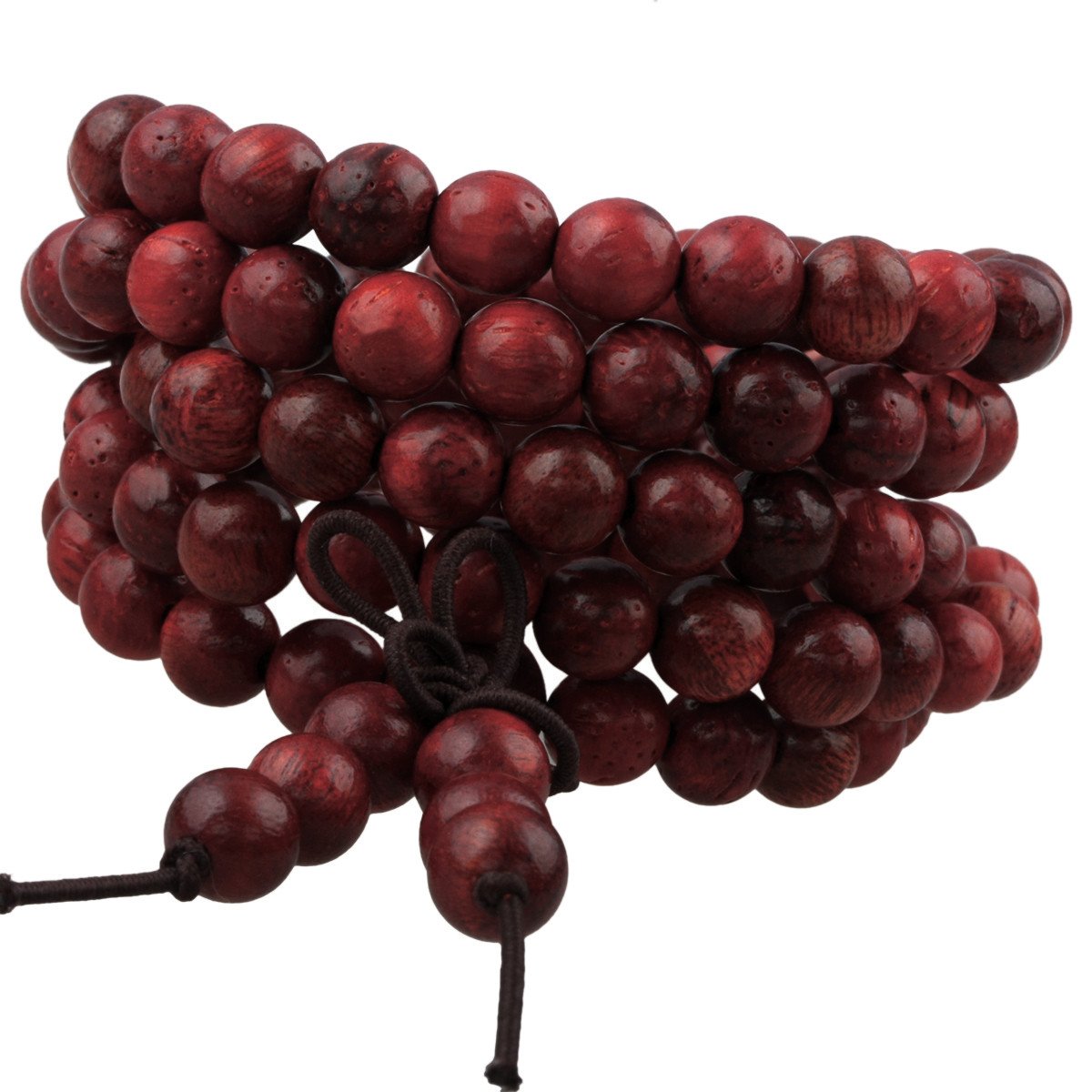 KYEYGWO 108 Mala Prayer Beads Bracelet for Woman, Natural Wood Tibetan Buddhist Buddha Meditation Bead Necklace, Cat's Eye Sandalwood