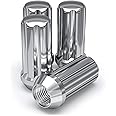 White Knight 3809L-4 Chrome M14 x 1.50 Thread Size Duplex Spline Drive Lug Nut with Key (for AFTERMARKET Wheels), 4-Pack