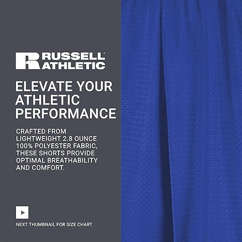 Russell Athletic Men's Mesh Pocket Short, Royal, Large in Kuwait