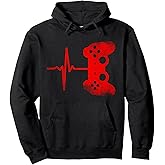 Gamer Heartbeat Video Games Gaming Boys Girls Teens Men Pullover Hoodie