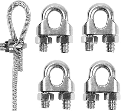 TERF M12 Galvanized U-Bolt Saddle Fasteners 4 Pcs for Ø12mm Wire Rope