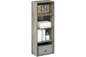 Furinno Luder Bookcase / Book / Storage, 4-Tier, French Oak