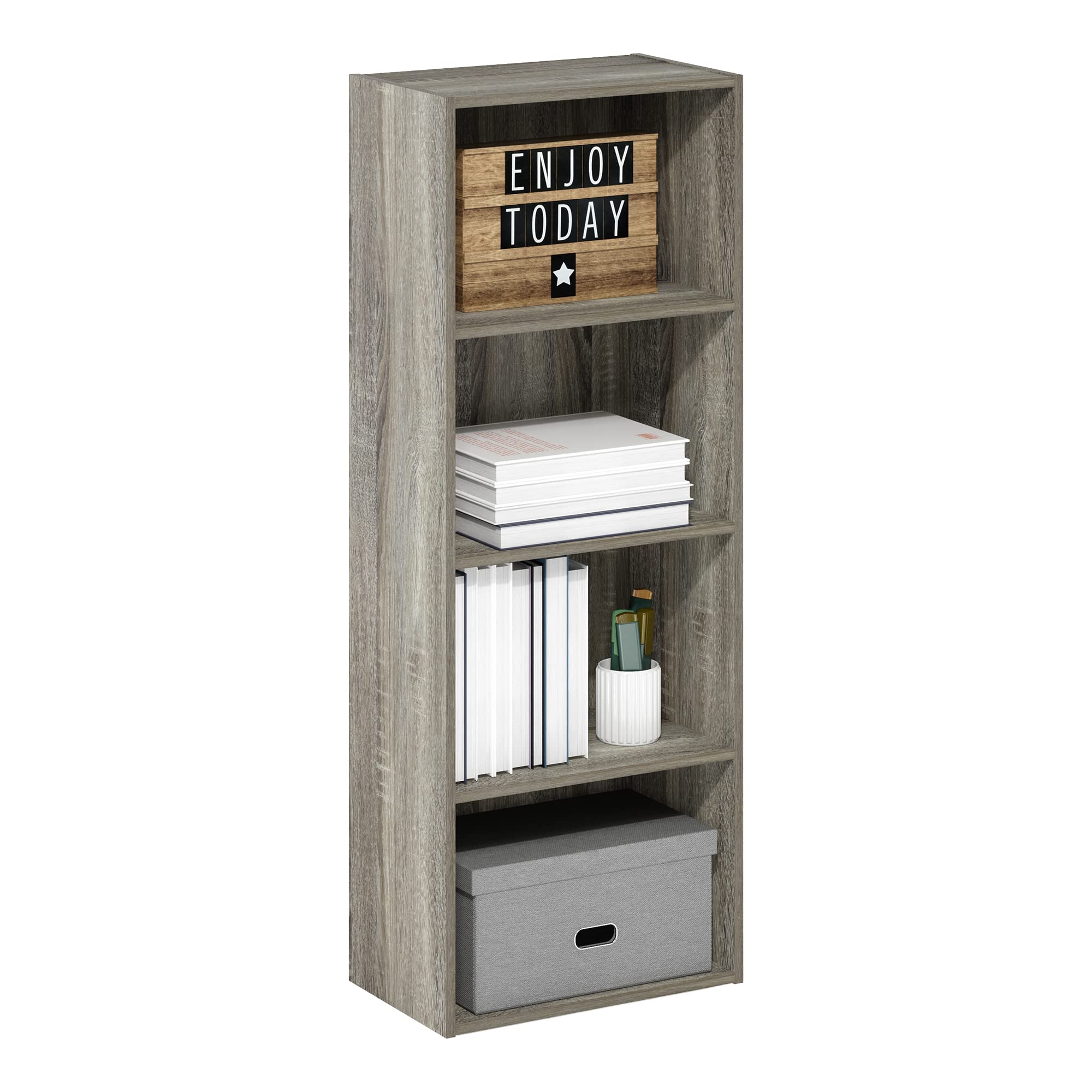 Furinno Luder Bookcase / Book / Storage, 4-Tier, French Oak Image
