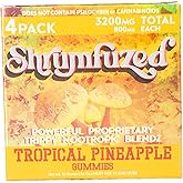 Shrumfuzed Proprietary Nootropic Gummy 3200mg - Lion's Mane, Reishi, Chaga, and Cordycep Nootropic Tripee Mushroom Blend (4, Tropical Pineapple)