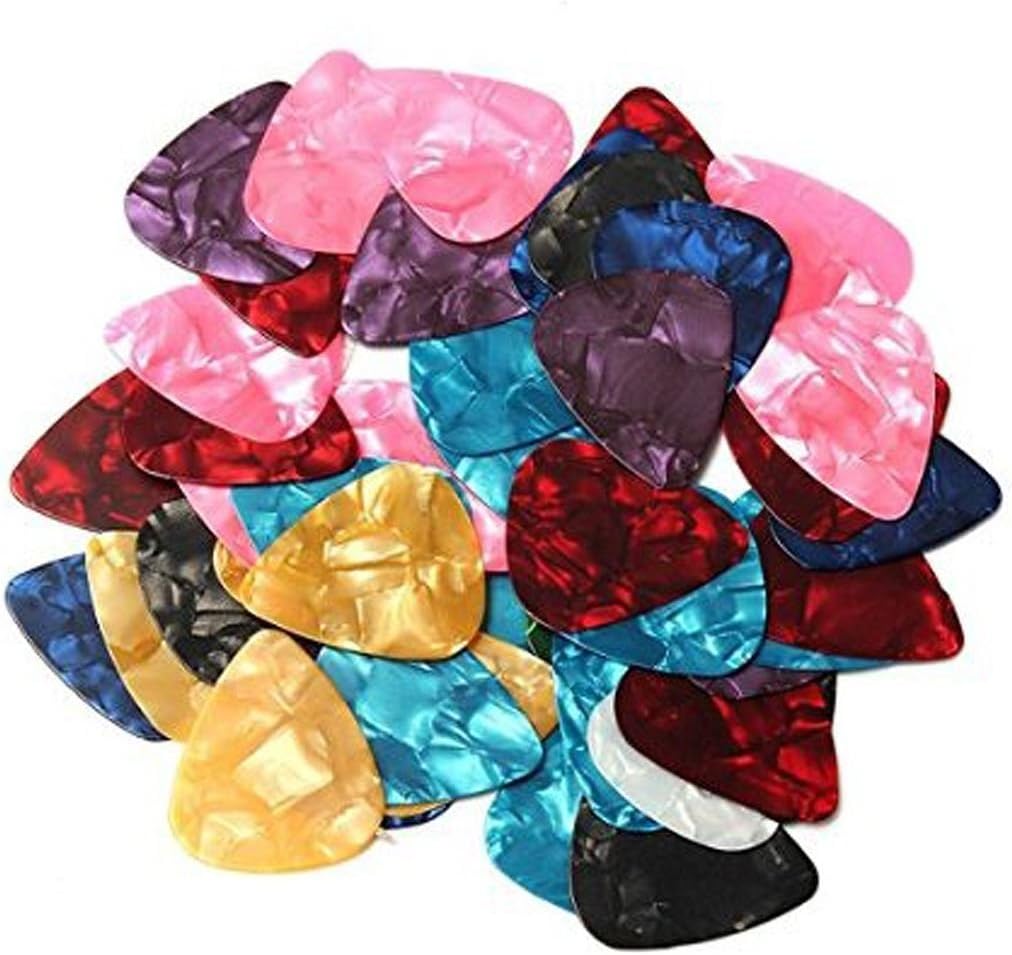 MYNC - 10 Pcs Mix Random Colours Celluloid Guitar plectrums Acoustic Guitar Pickguard Scratch Plate Pick Guitar Picks