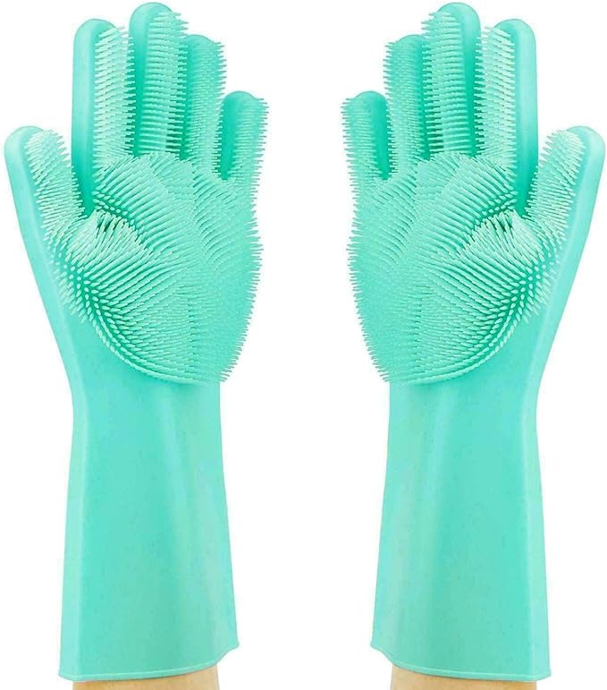 Washing Up Gloves, Household Silicone Rubber Dish Washing Scrubber