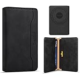 Denior Magnetic Card Phone Wallet Holder for iPhone 17/16/15/14/13/12 Series, MagSafe Bifold Wallet, Ultra-Slim 3-Slot ID & Card Holder, Retro Style (Black)