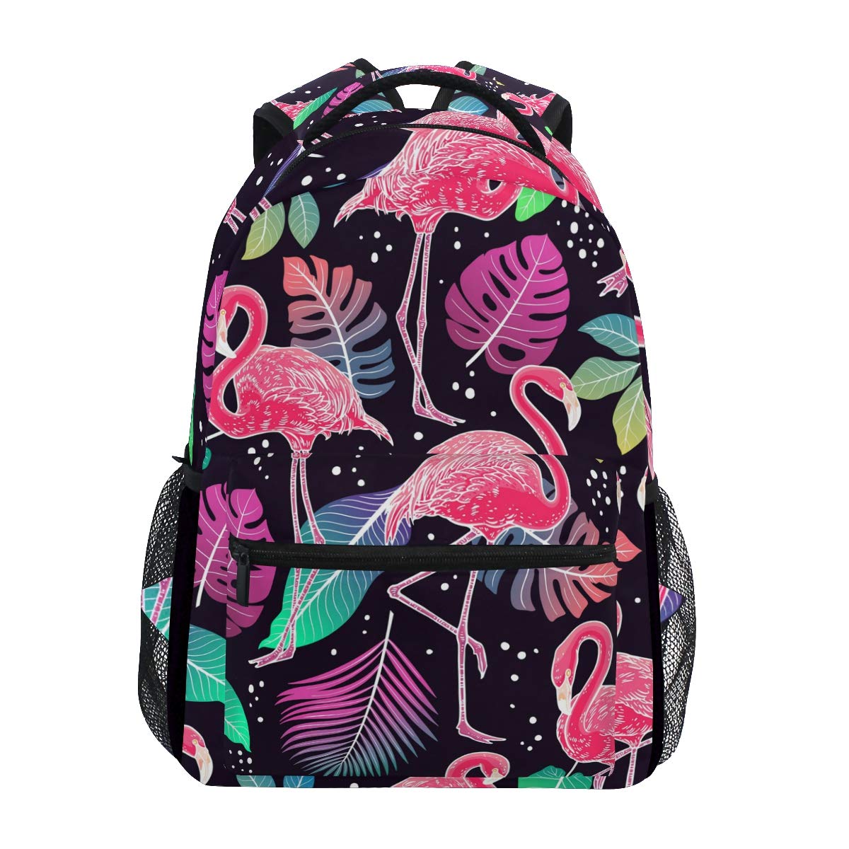 Art Pink Flamingo School Backpack for Boys Girls Kids Travel Bag Bookbag