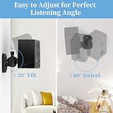 Cozycase 2 Pcs Speaker Wall Mount Kit Adjustable Rotatable Tilted Black view 4