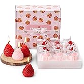 Strawberry Candle Gifts for Women 9pcs,Strawberry Decorative Soy Aromatherapy Candles for Home Scented Decoration, Cute Candle Set for Birthday Gifts Christmas Gift for Christian Friends