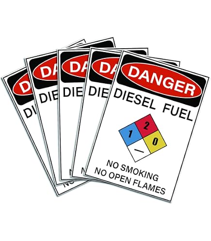 2 Pack) Diesel Fuel OSHA Danger Sign 24 Inch X 18 Inch Plastic Sign, Weather Resistant, UV Protected For Workplace, Business, And Construction Site, Made In The USA