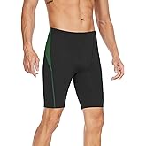 Fiteng Men's Swim Jammers Competitive Athletic Swim Team Suit Training Endurance Racing Quick Dry Swimming Shorts UPF 50