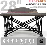 OVERMONT 28 Inch Extra Wide Padded Folding Camping Bed Cot with Carry Bag view 5