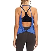 Mippo Womens Open Back Workout Tops Sleeveless Halter Gym Athletic Tank Tops Loose Fit