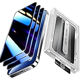 Fonowlo 25° Anti-Spy Privacy Screen Protector for iPhone 17 Pro 6.3 Inch, 3-Pack with Auto-Alignment Kit – 9H Hardness, HD Clear, Bubble-Free, Case-Friendly Tempered Glass