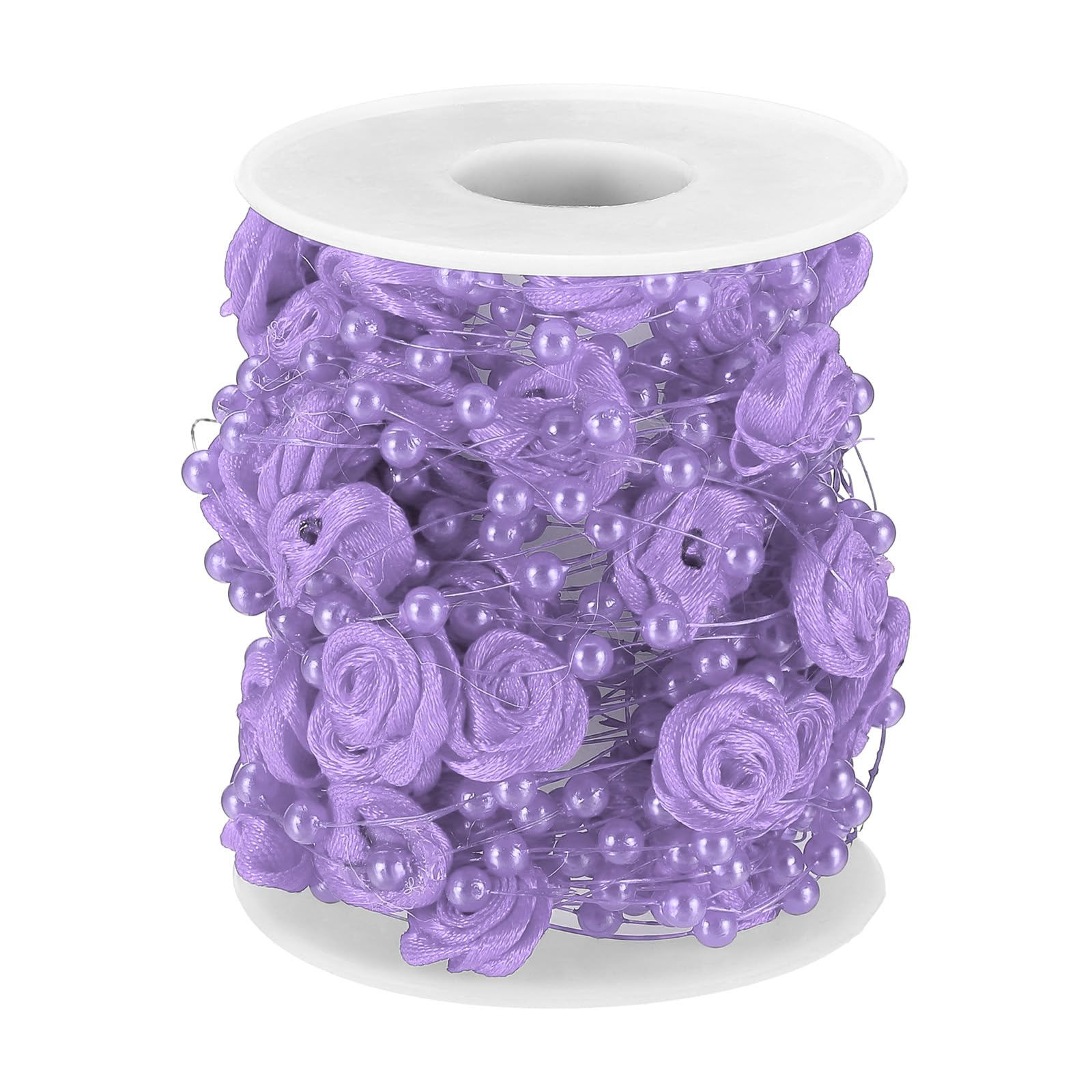 PATIKIL Rose Pearl String Beads, 32.8 Ft Artificial Pearl Wire Garland for Christmas Party DIY Craft Home Wedding Decorative, Purple