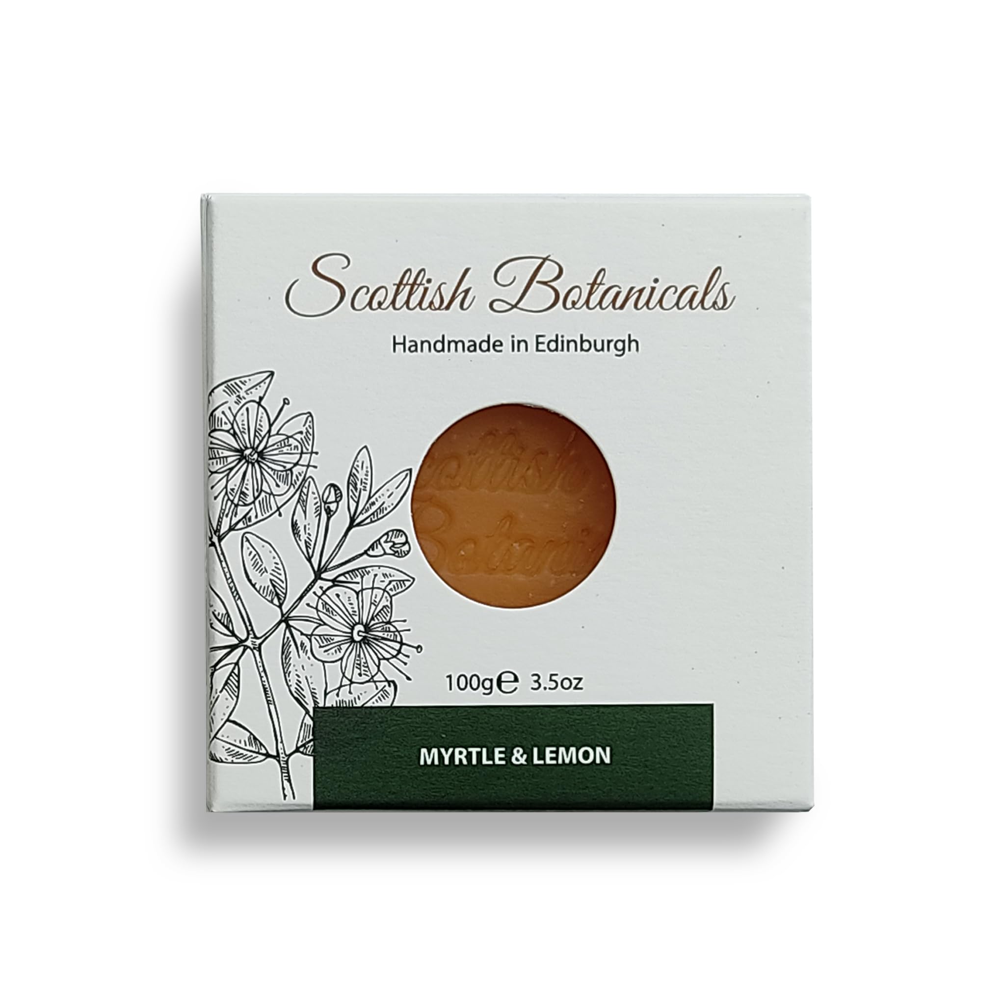 Myrtle & Lemon Soap, Cold Process natural face bar soap, With Premium Essential Oils, All Skin, Scottish handmade soap, With seaweed extracts. Scottish Botanicals by DIANA DRUMMOND